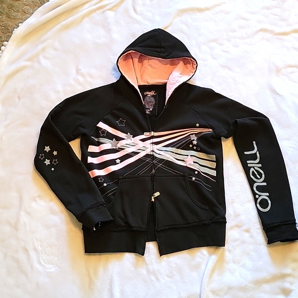 O'neill Hoodie, Black & Pink & Grey